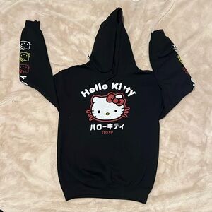 Hello Kitty Tokyo Black Sweatshirt Hoodie, size Small